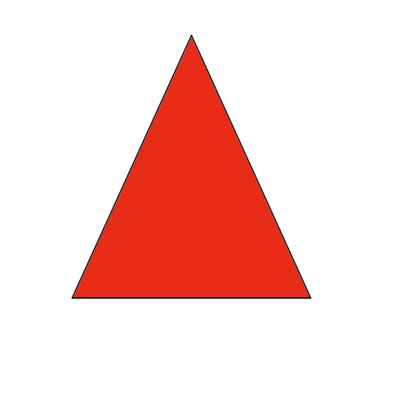 Red triangle on black