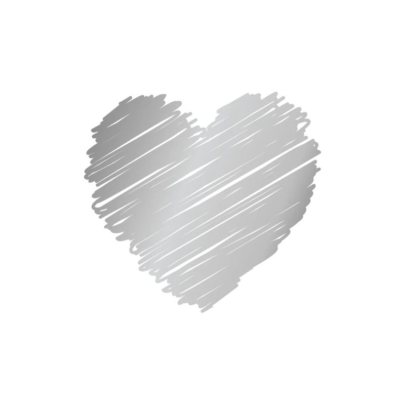 Silver Doodle Heart – Romantic Minimal Style