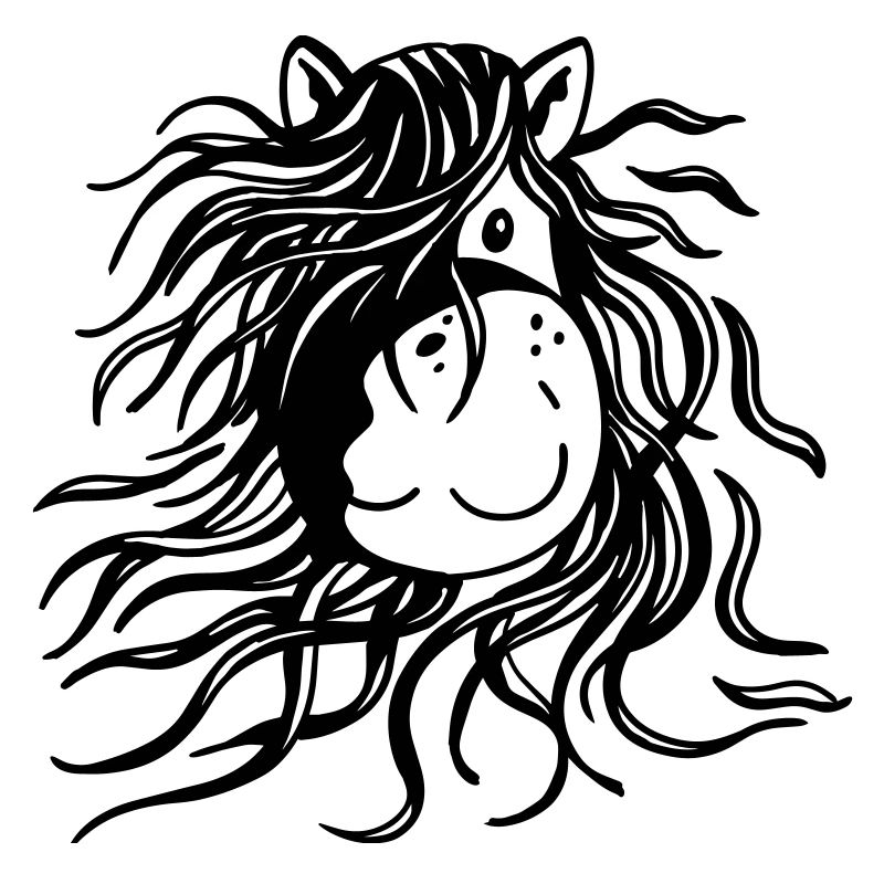 Pferd mit dicker Mähne - Pferde - Comic