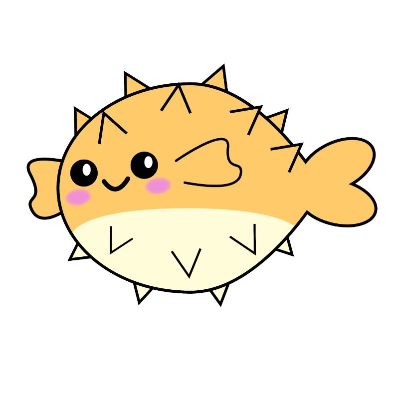 Puffer fish cute animal