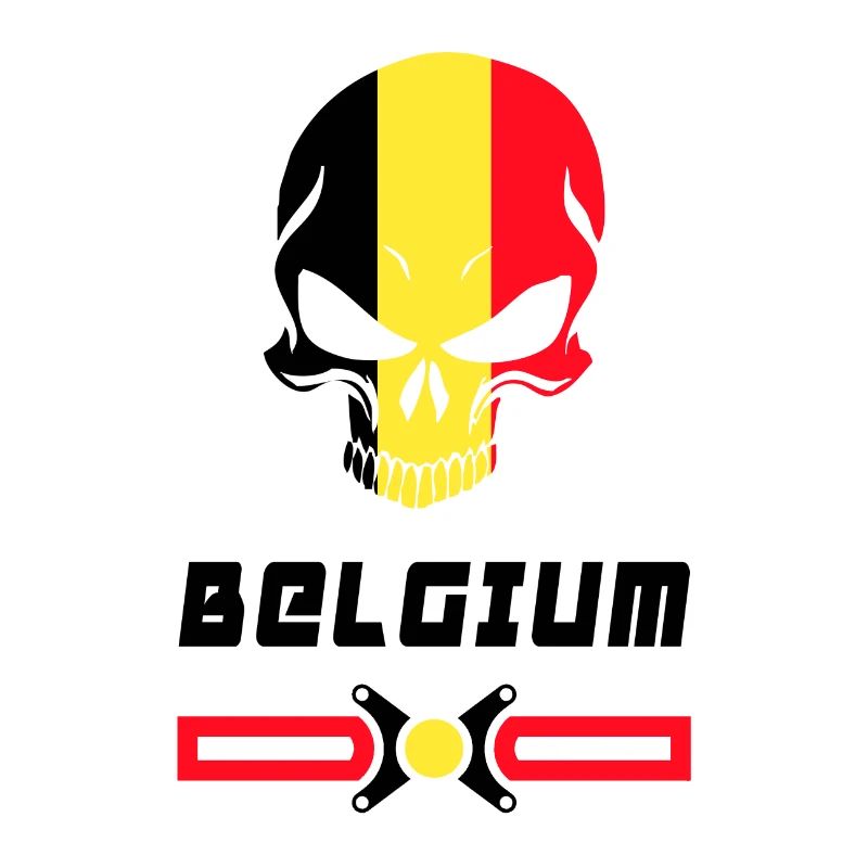 Conception de drapeau de crâne de Belgique