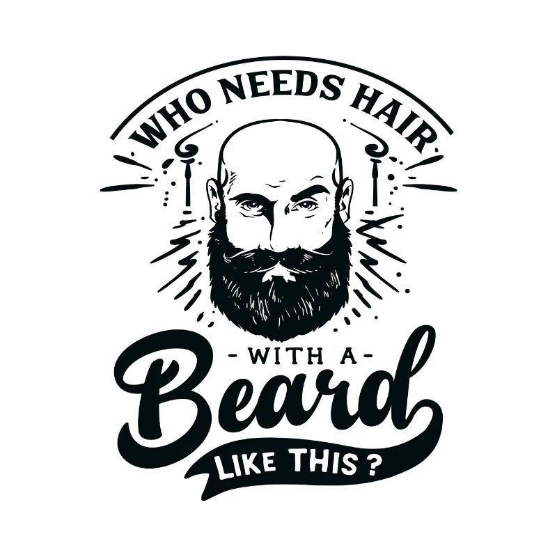 Funny Beard Hipster Men Lettering Typography