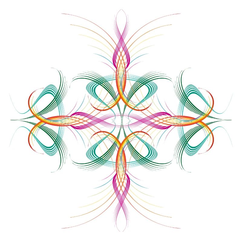 very delicate dynamically flowing cross ornament