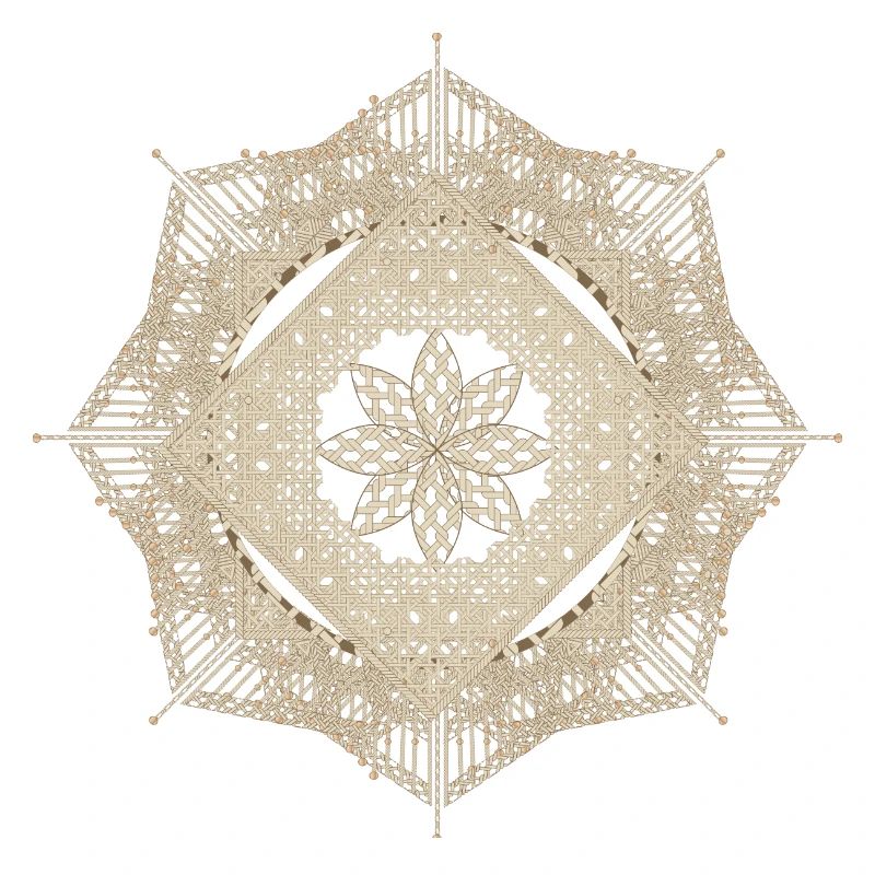 geometrischer Makramee Stil Blüten Anhänger