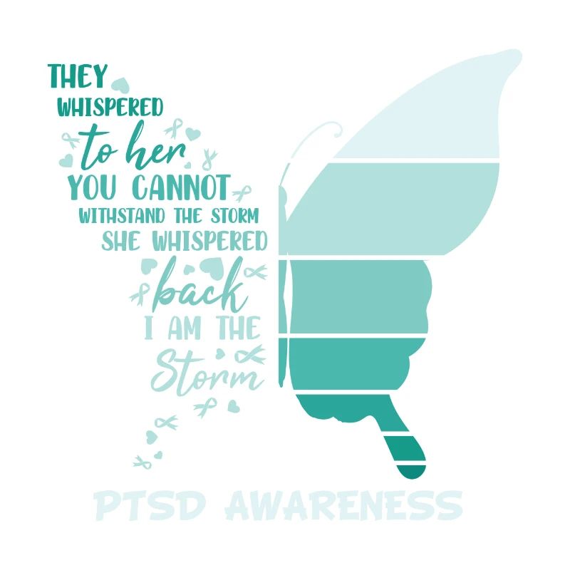 Je suis le papillon de conscience de la tempête Ptsd