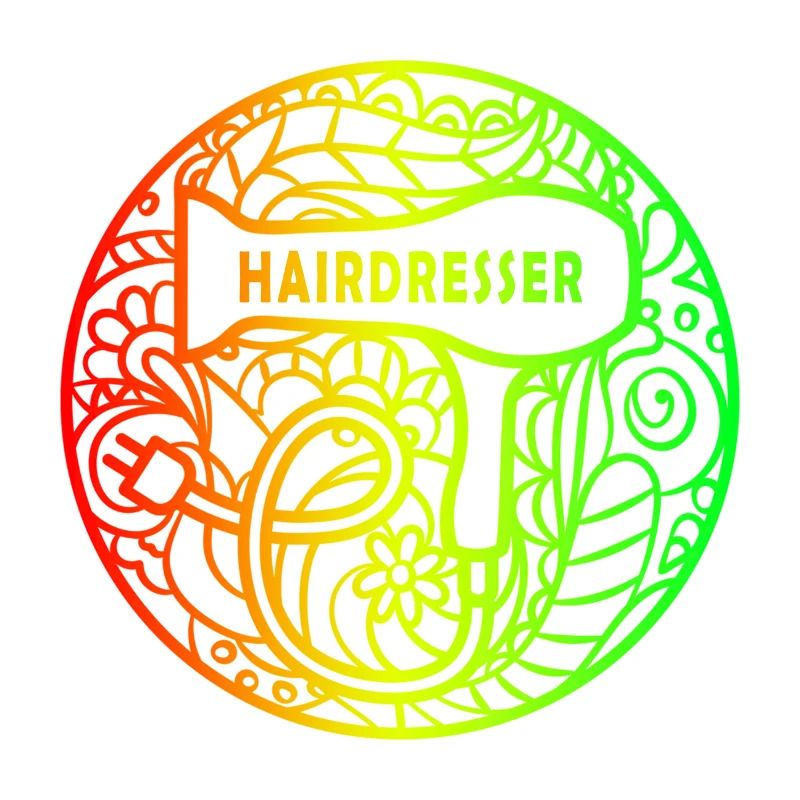 Coiffeur design arc-en-ciel