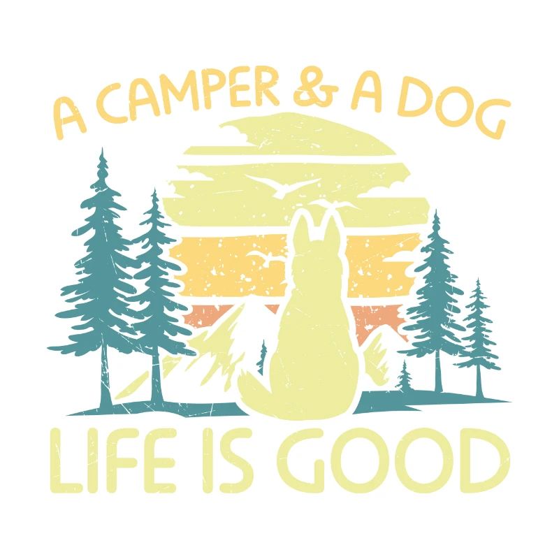 Camping ein Wohnmobil und ein Hundeleben ist gut