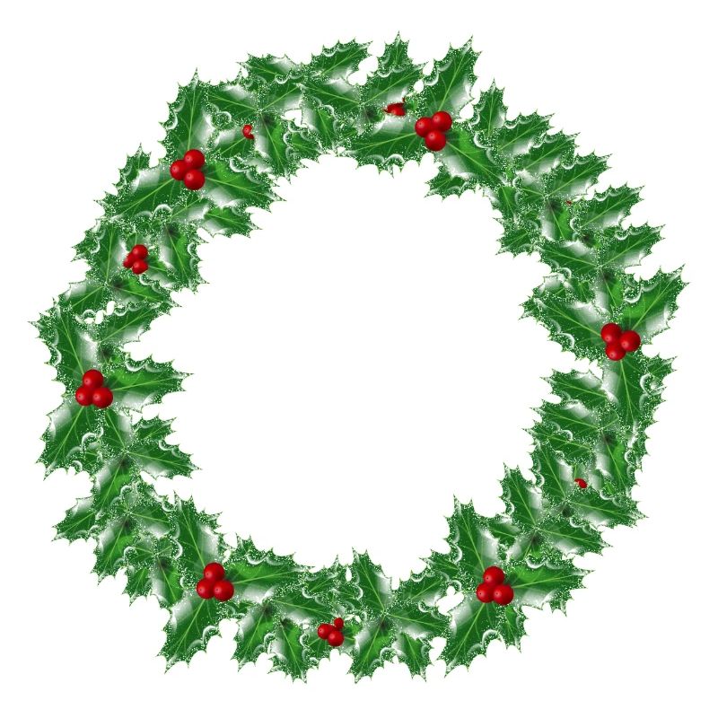 Couronne de Noël faite de branches de houx