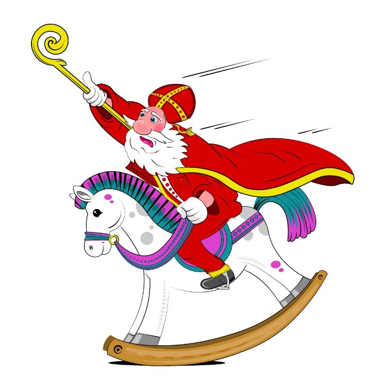 Sinterklaas sur cheval à bascule