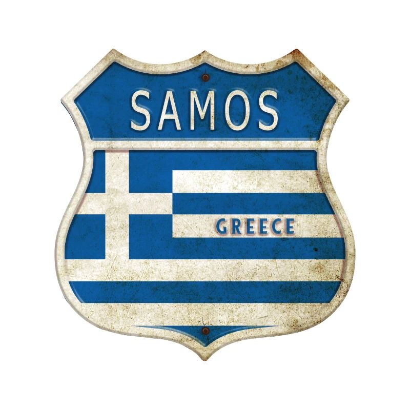 Samos Grèce Armoiries Drapeaux Design