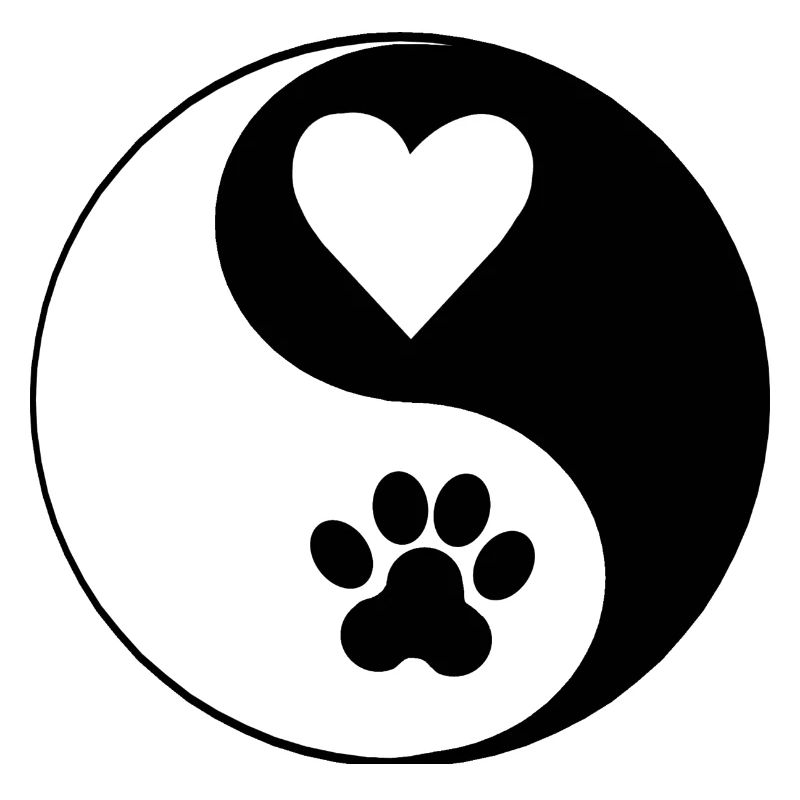 Heart Paws YinYang Contrast Design
