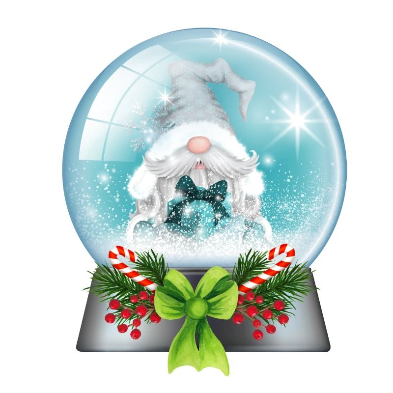 Snow Globe Santa with Candy Canes