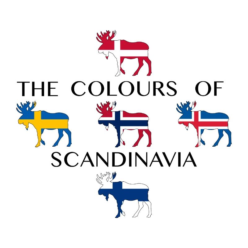 Scandinavia Flags Moose Colors Norway
