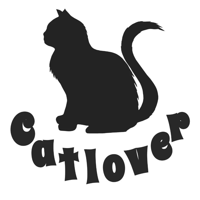 Catlover, Silhouette, Typographie, Samtpfote