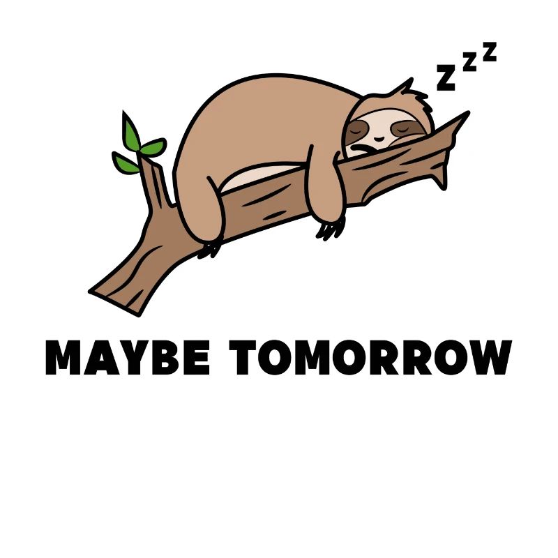 Sleeping Lazy Animal Sloth Jungle Statement