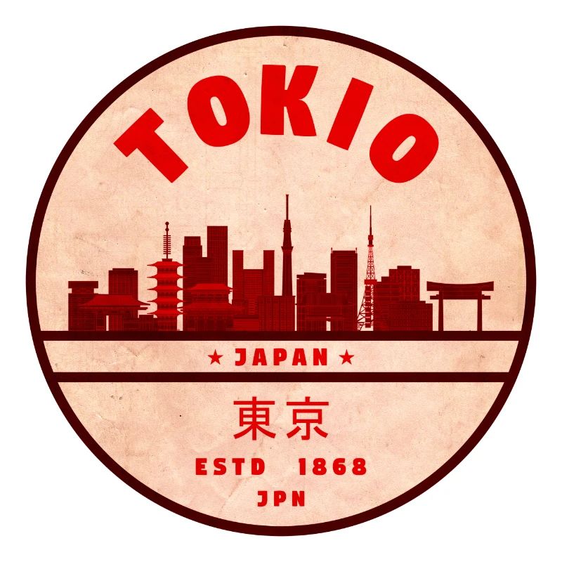 Tokio Skyline Vintage Abzeichen