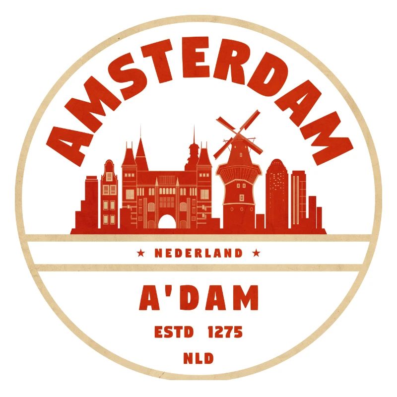 Amsterdam Skyline Vintage Abzeichen