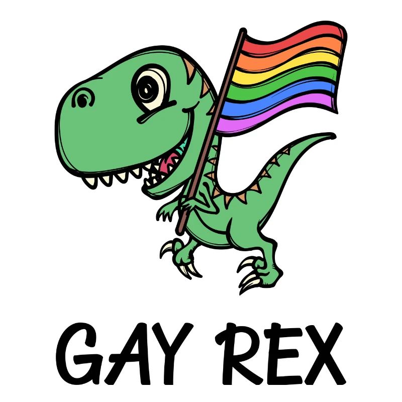 Dinosaur Rainbow Flag Lgbt Slogan Bisexual