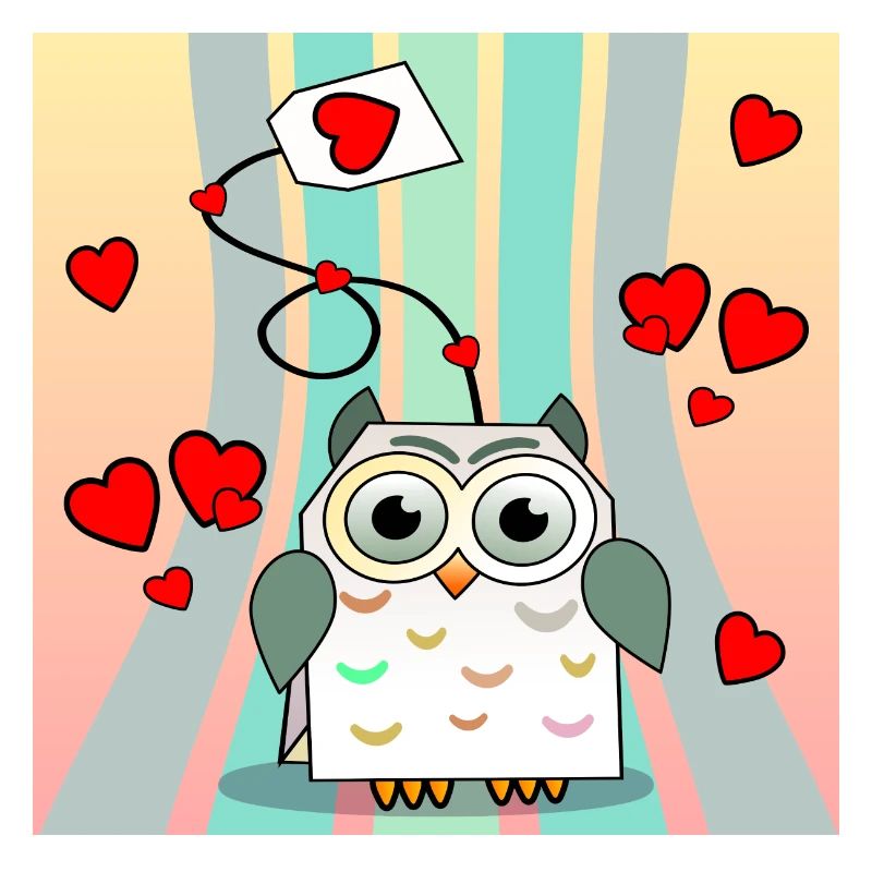 Valentinstag Tiere - Teebeutel Eulen