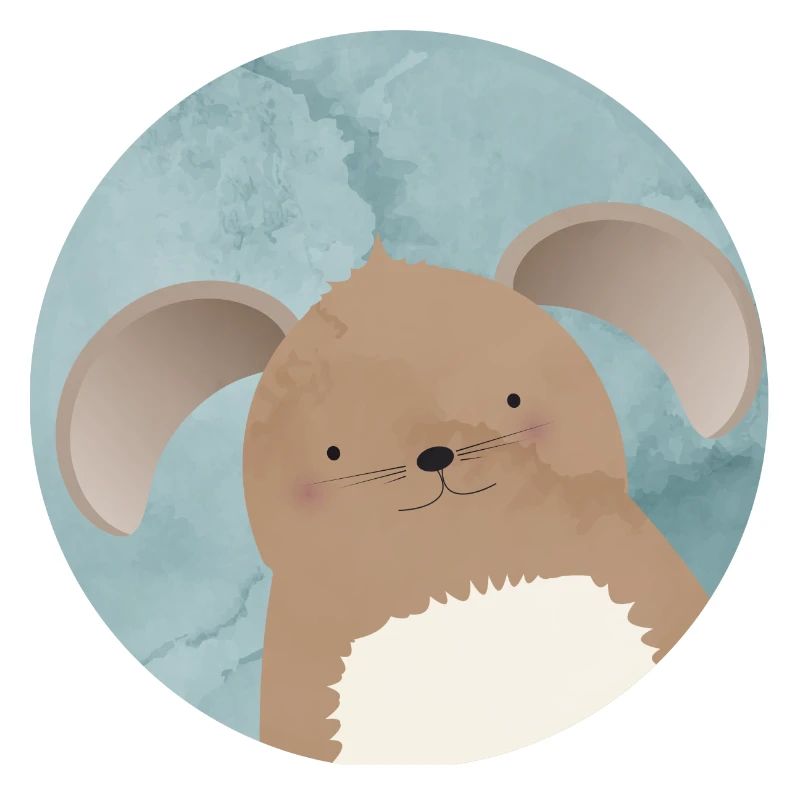 Lapin mignon avec des oreilles tombantes dans un patch aquarelle