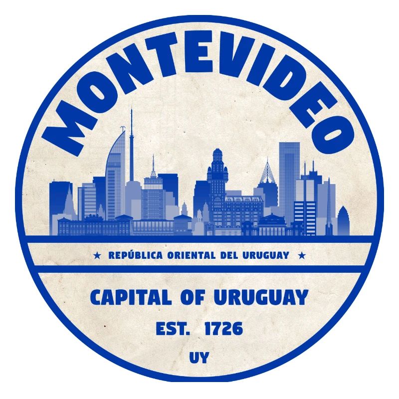 Montevideo Skyline Blaues Stadtsiegel