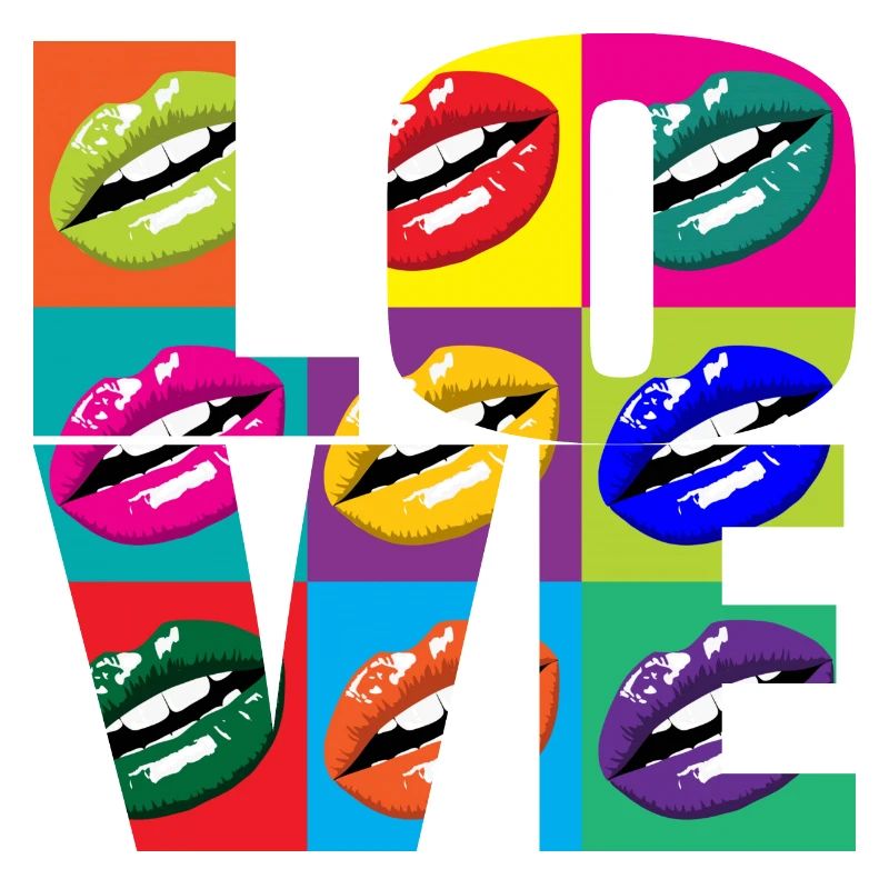 Lèvres Pop Art Multicolores