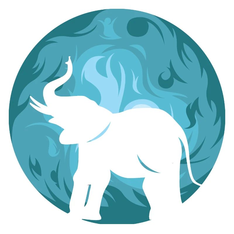 Moon Elephant Symbol Illustration Evening Sun Icon
