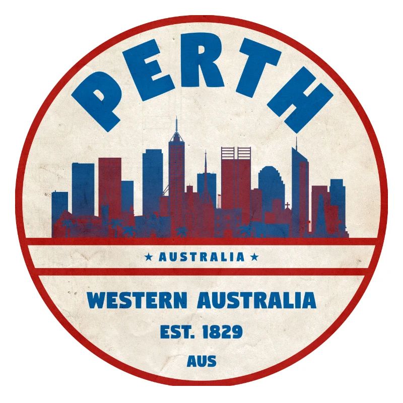 Perth Skyline Retro AU