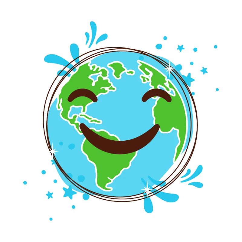 Smiling Earth design cheerful globe