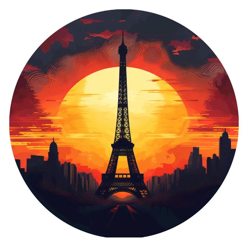 Paris Eiffel Tower at sunset, Romantic