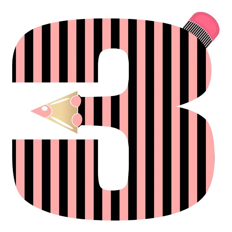 CRAYONS THREE-YEAR-OLD NUMBER 3 THREE