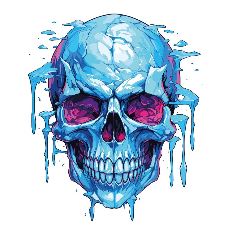 Neon Eis Schädelkunst