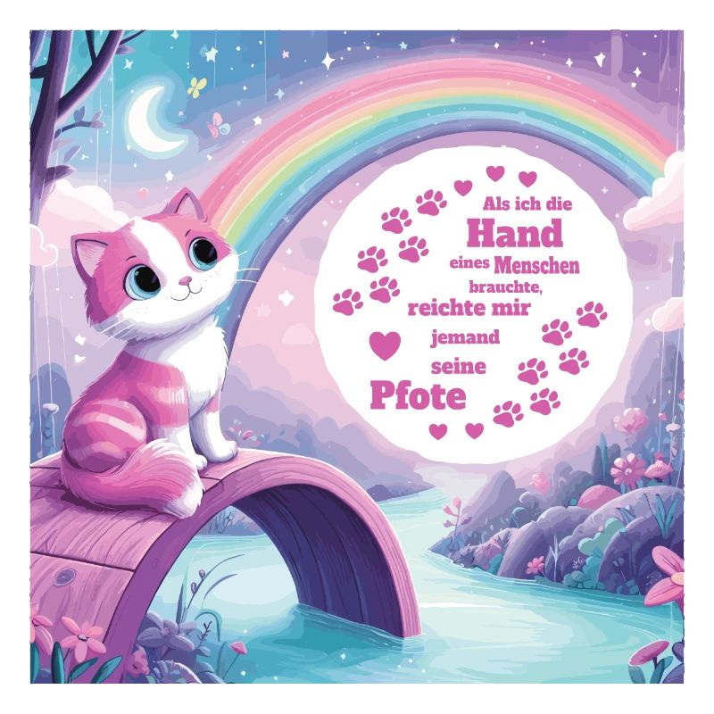 Chat avec arc-en-ciel