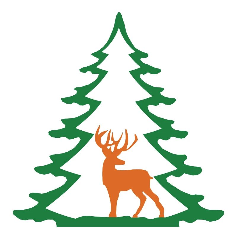 FIR TREE WITH DEER