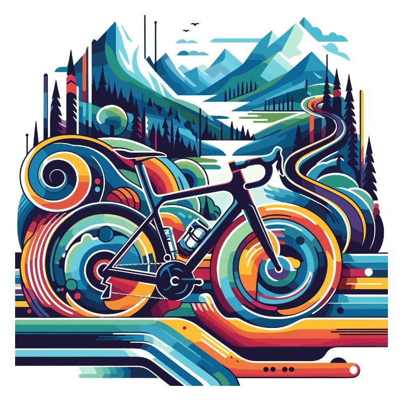 Bicycle with wavy lines