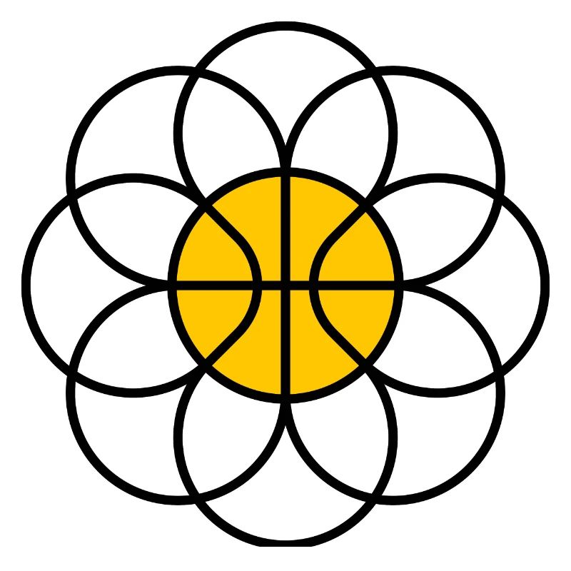 Basketball-Gänseblümchen-Blumen-Mandala