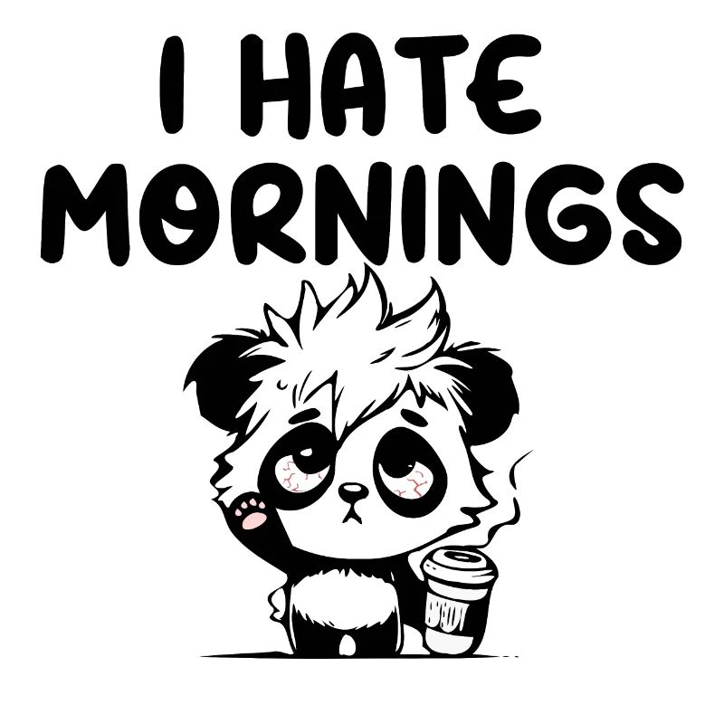 I hate mornings panda