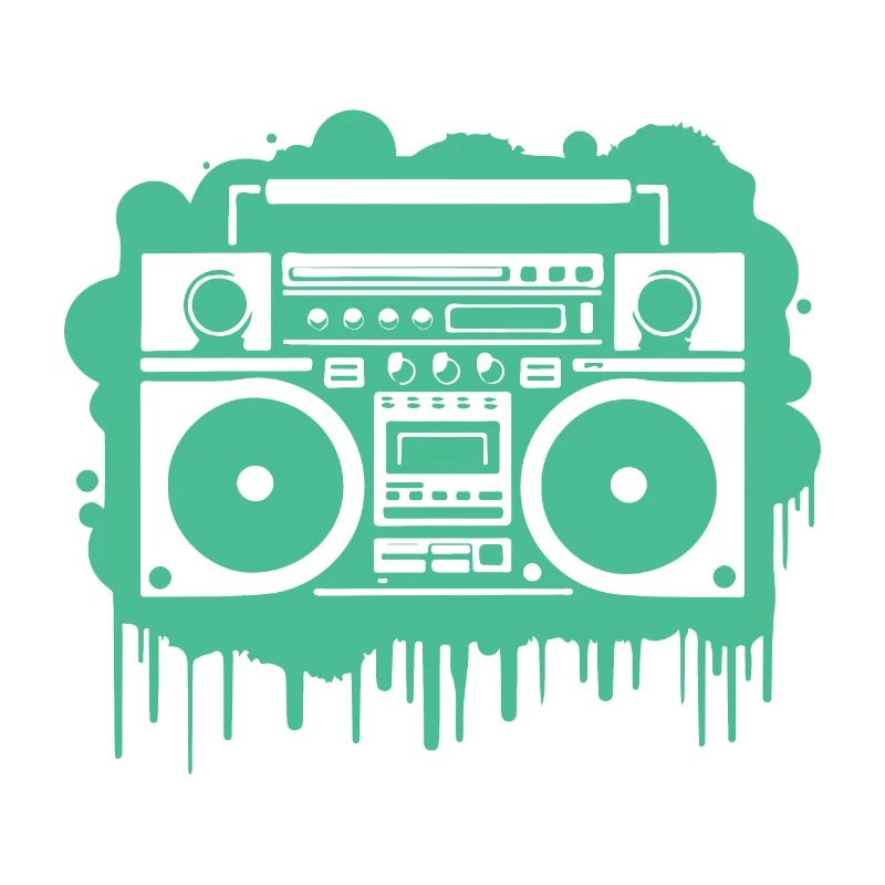 Cyan Ghettoblaster (durchsichtig)