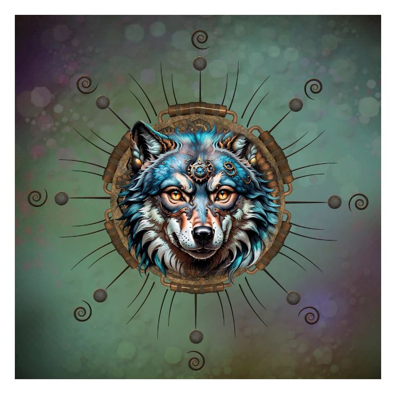 Fantastic steampunk wolf.