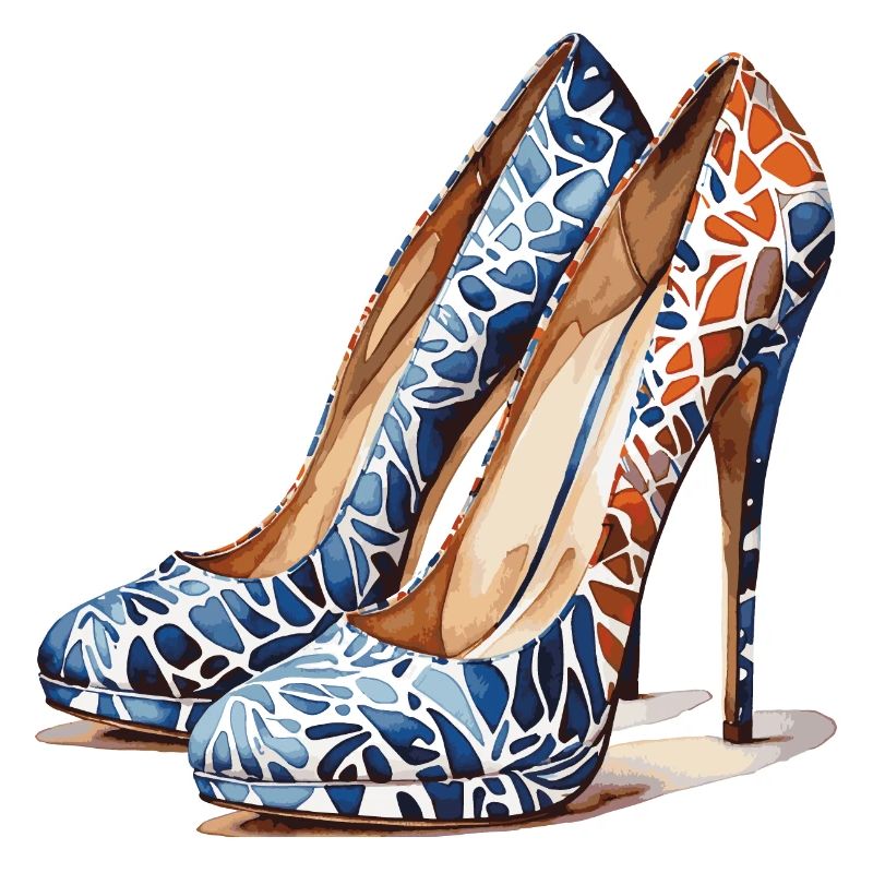 Talons hauts aquarelle : conception de chaussures colorées