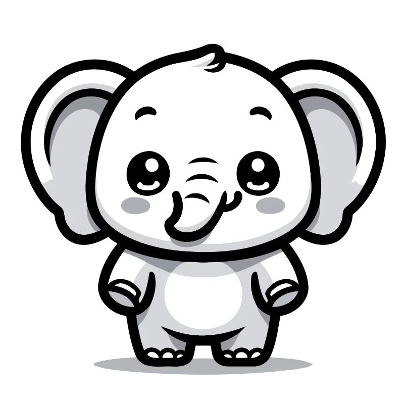 Un éléphant mignon de style dessin animé
