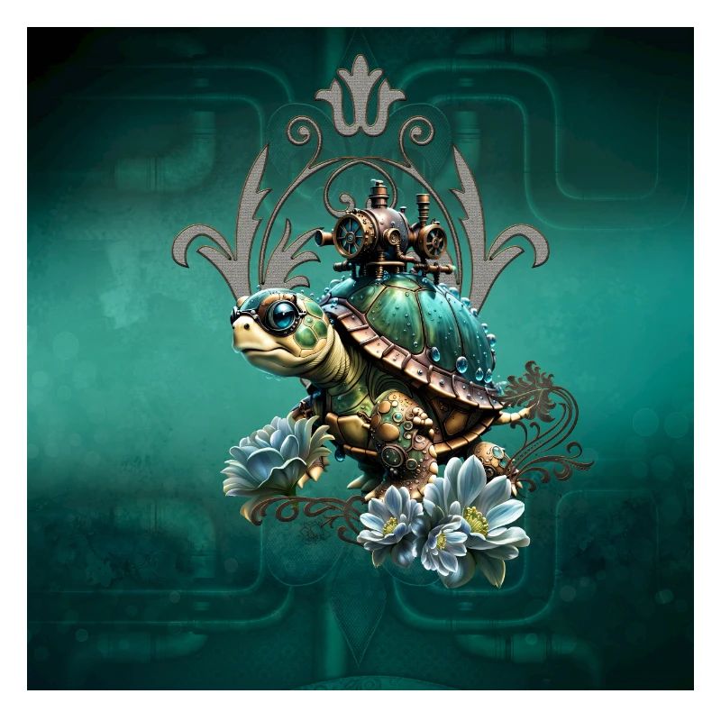Unique steampunk turtle.
