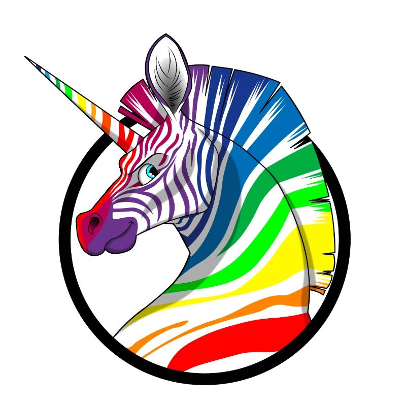 Regenbogen Einhorn Zebra