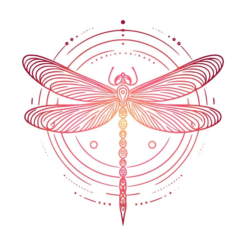 Dragonfly Spiral Patterns, Pink Gradient