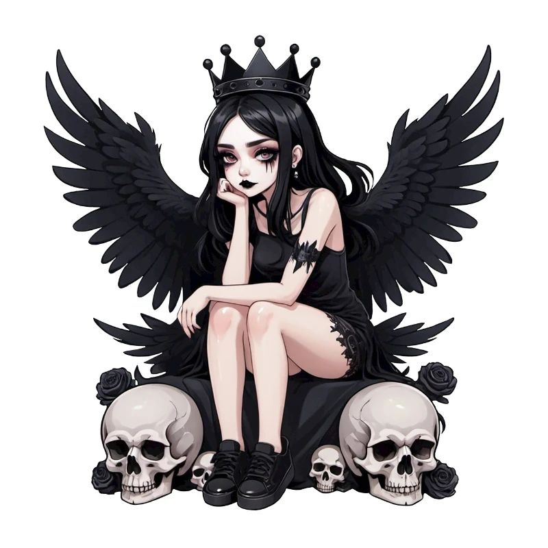 Dunkle Gothic Gothic Fee mit Flügeln