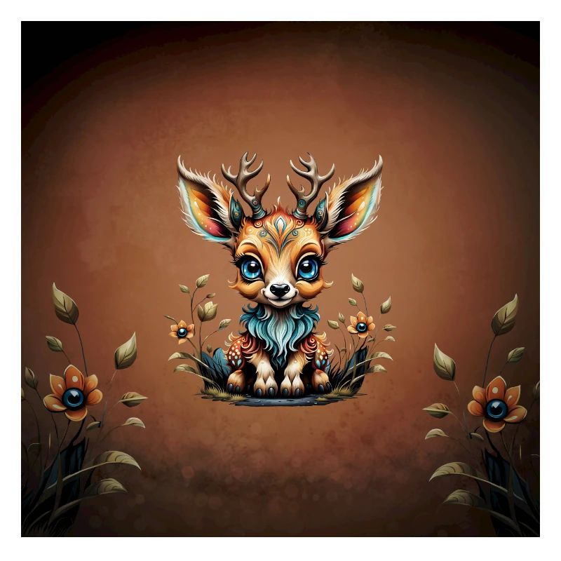 Cerf mignon dans le style des dessins animés.