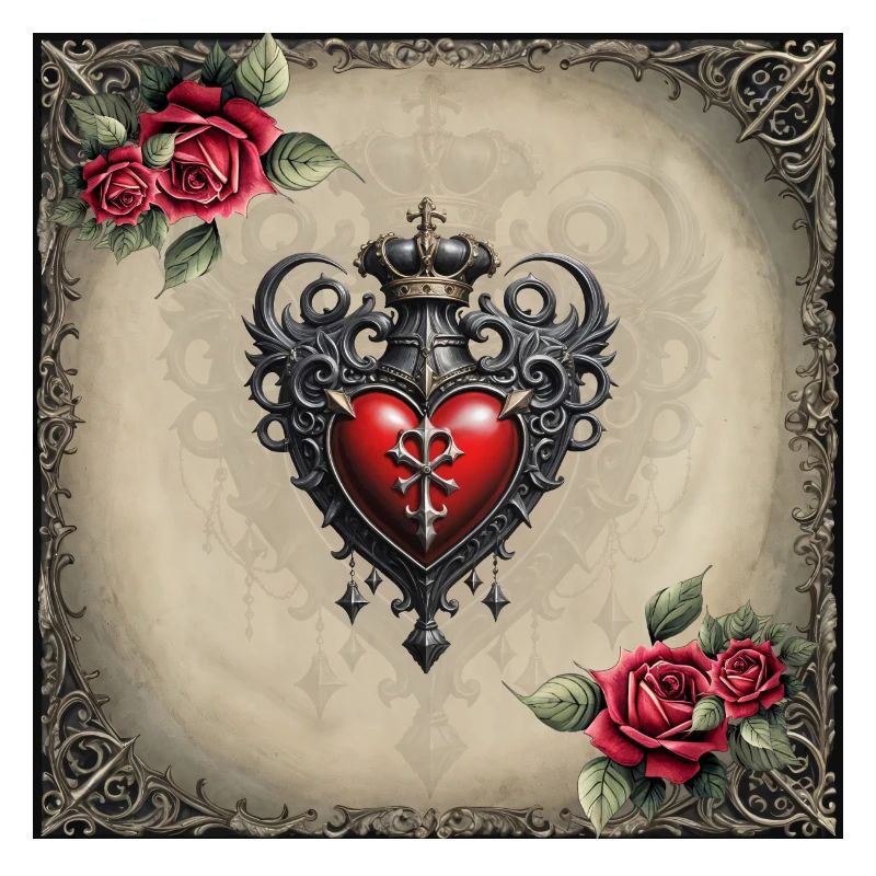 Coeur gothique élégant