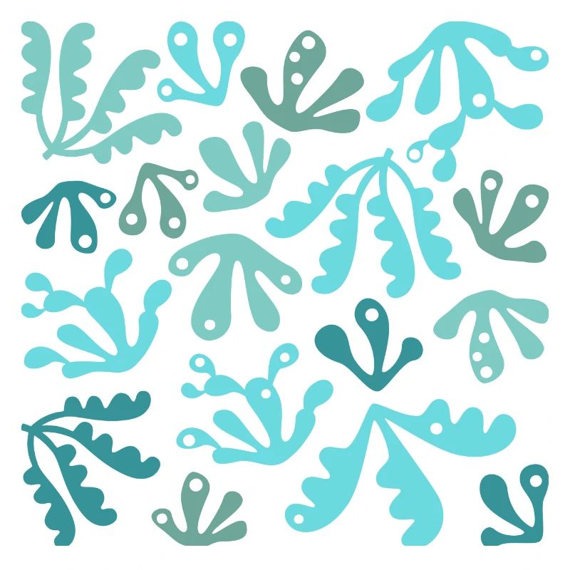 Abstrait Corail L Bleu Turquoise Tons