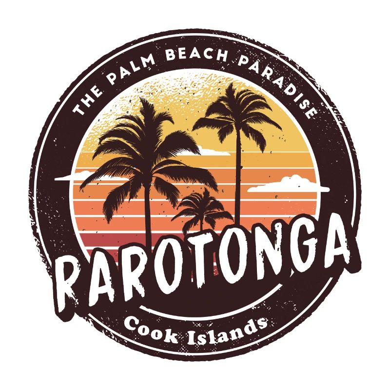 Parotonga Cook Islands vintage palm trees