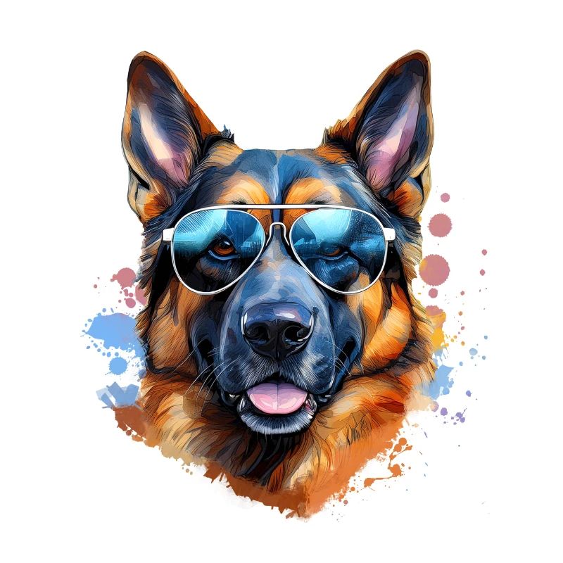 German Shepherd with sunglasses
